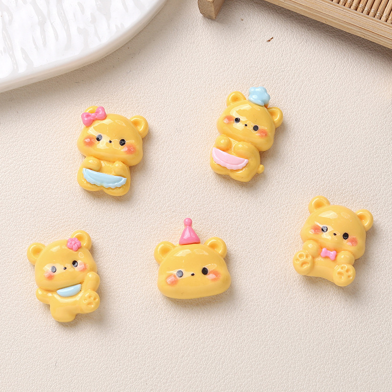 卡通diy树脂配件饰品厨房黄油熊奶油胶手工制发夹手机壳鞋扣配饰
