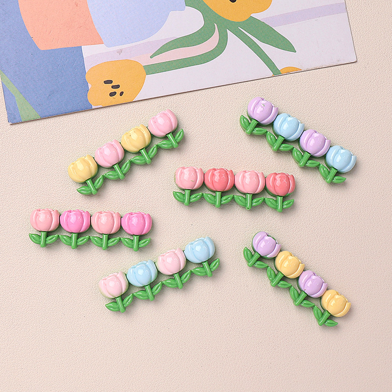 卡通diy树脂配件饰品连体花花奶油胶手工制发夹手机壳鞋扣配饰批