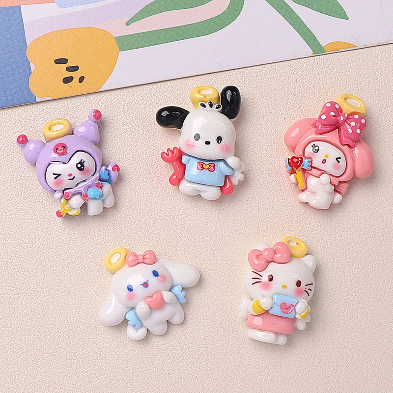 卡通亮面天使小鸥diy树脂配件饰品手工制发夹手机壳水杯头饰