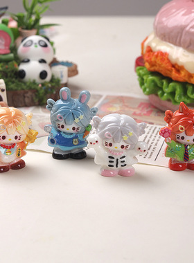 卡通diy树脂配件饰品立体cos小猫发夹手机壳鞋扣钥匙扣吊坠配饰