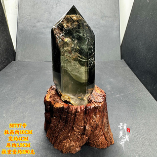 天然幽灵水晶柱摆件 单尖柱 原石打磨 少许其他颜色幽灵共生