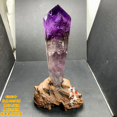 天然紫水晶柱摆件原石打磨