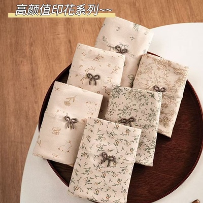 蜜语蕾丝新款内裤女纯棉全棉加长裆舒适透气中腰蕾丝花边四角裤头