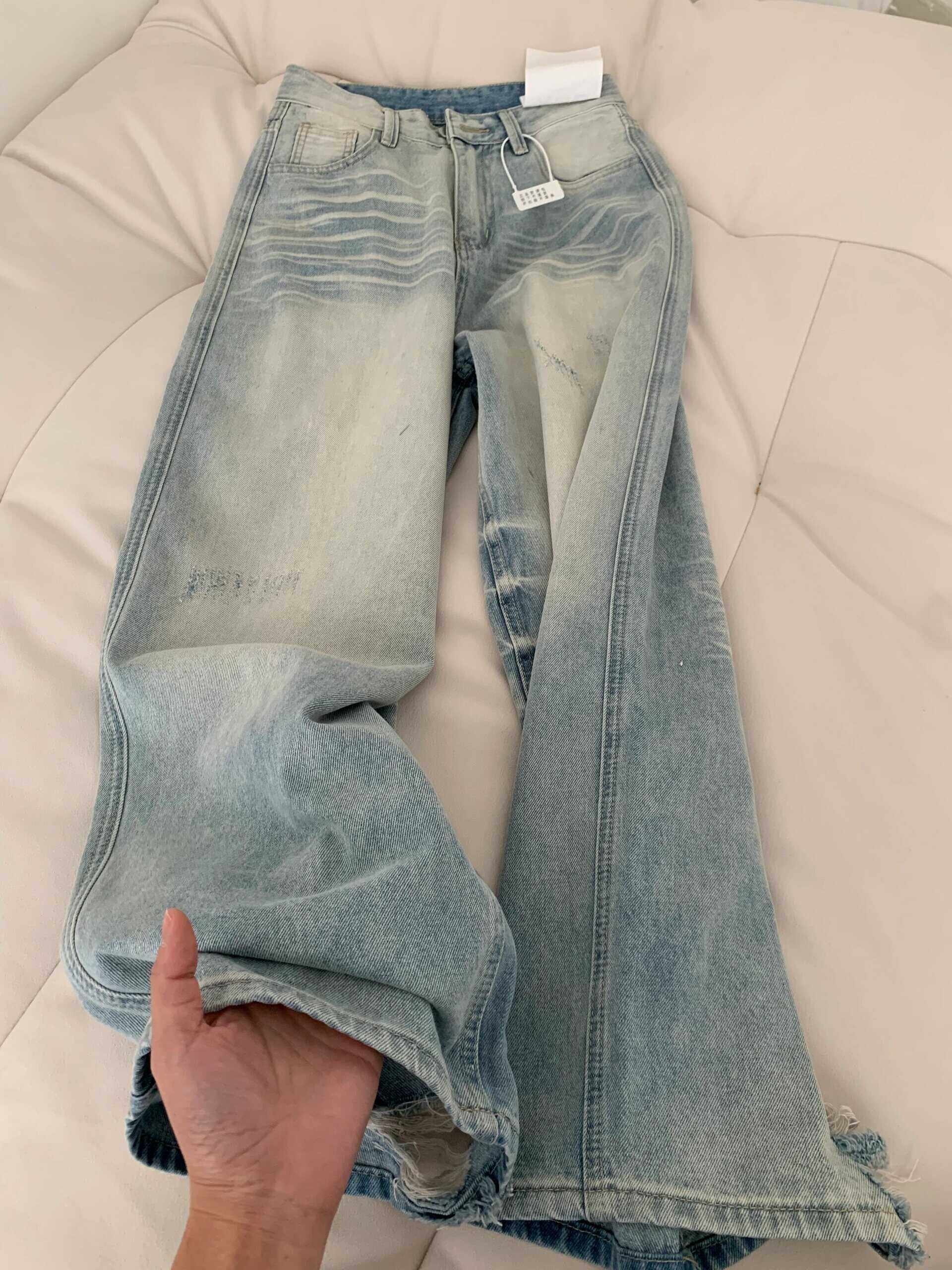 常规四季通用牛仔布料阔腿裤长裤