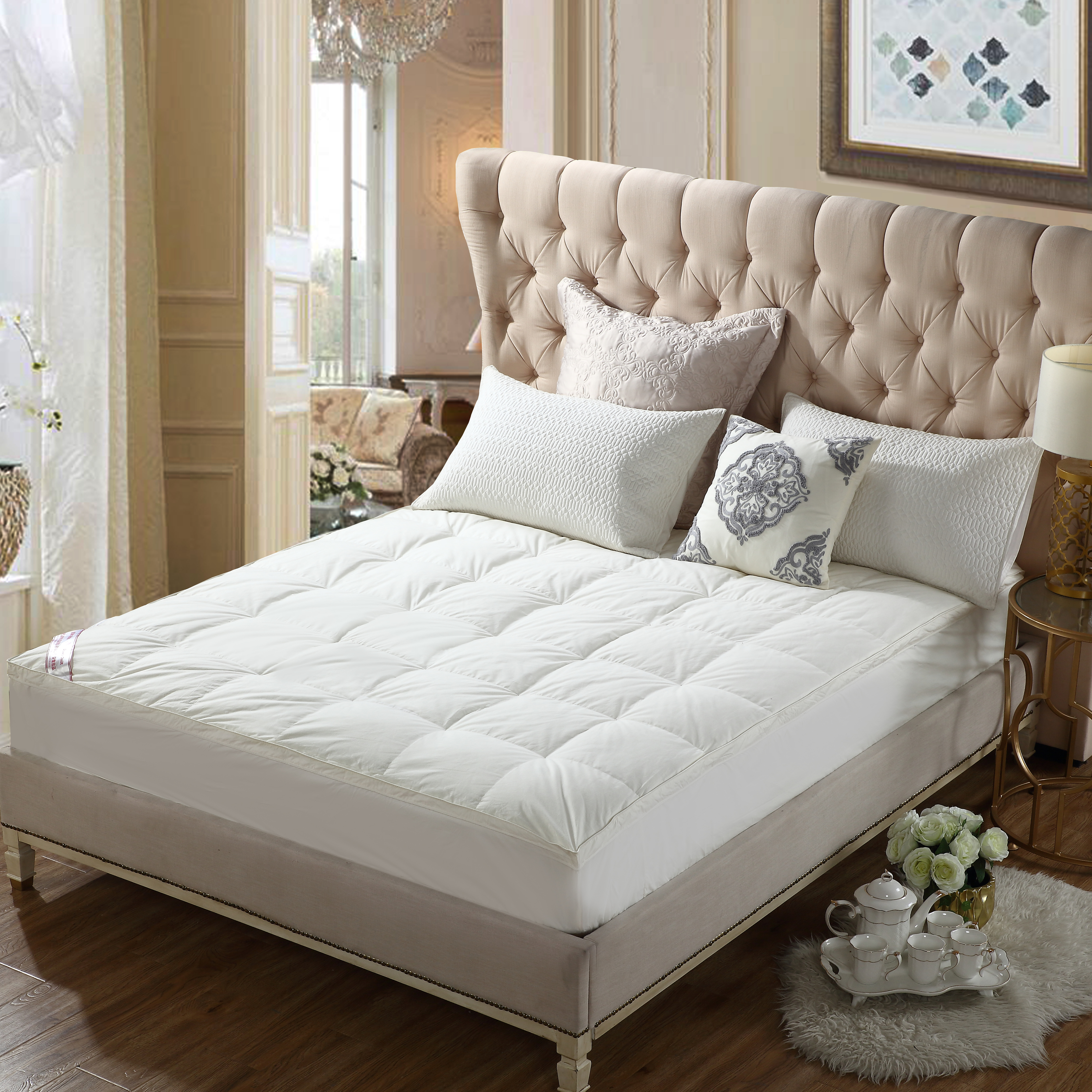 恒源祥白鸭绒床垫复合羽绒床上软垫羽毛床垫子加厚学生垫被褥子