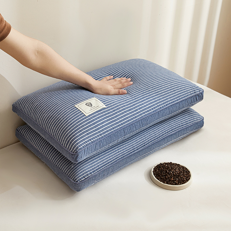 恒源祥纯棉水洗荞麦枕全苦护颈保健儿童决明子双层枕头套睡眠