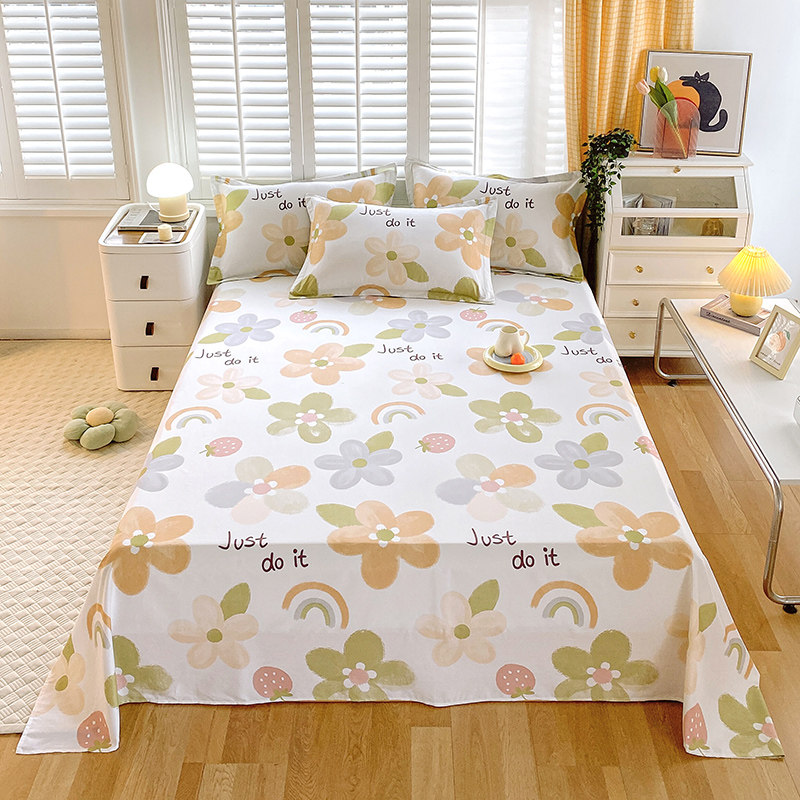 恒源祥品牌100纯棉新疆棉印花夏季儿童单人单件宿舍学生1米5床单