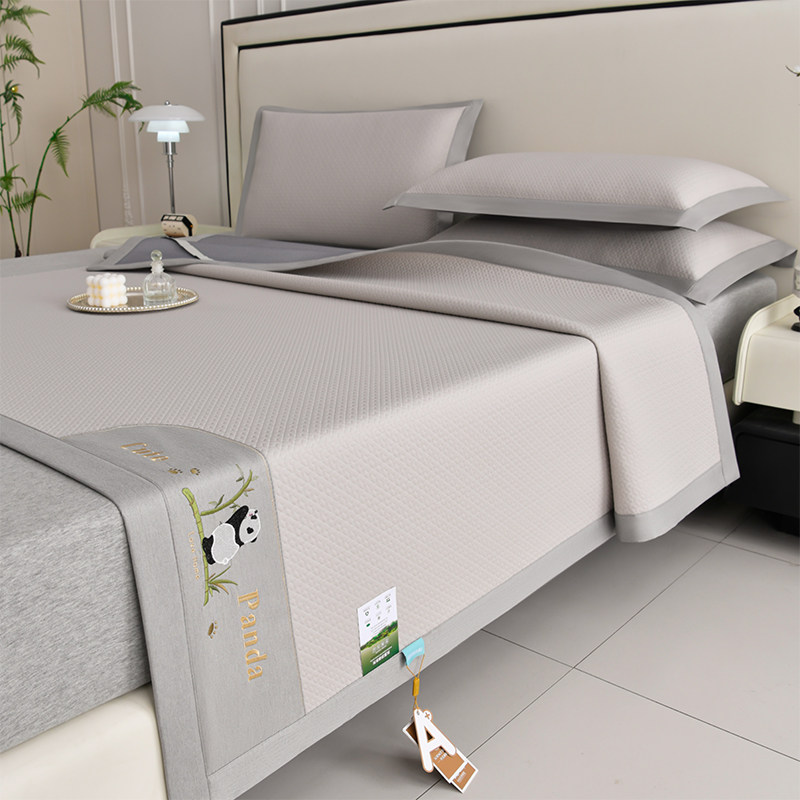 恒源祥A类凉感冰丝凉席三件套可水洗可折叠空调软席子双人床席子