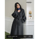 阔色深灰色收腰长款 羊毛呢子大衣女2025秋冬黑色西装 双面毛呢外套