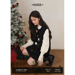 阔色黑色背心裙针织连衣裙新26春季毛衣内搭裙女直筒漂亮裙子秋冬