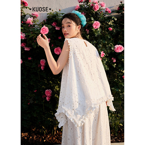 白色背心吊带半身裙两件套长裙子