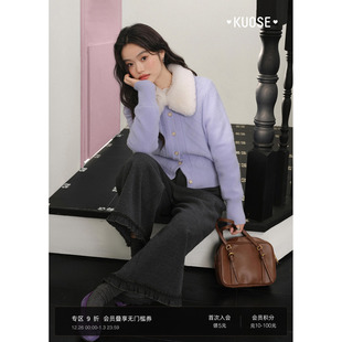 长裤 阔色灰色木耳花边阔腿裤 慵懒休闲直筒九分裤 新款 女2025秋冬季