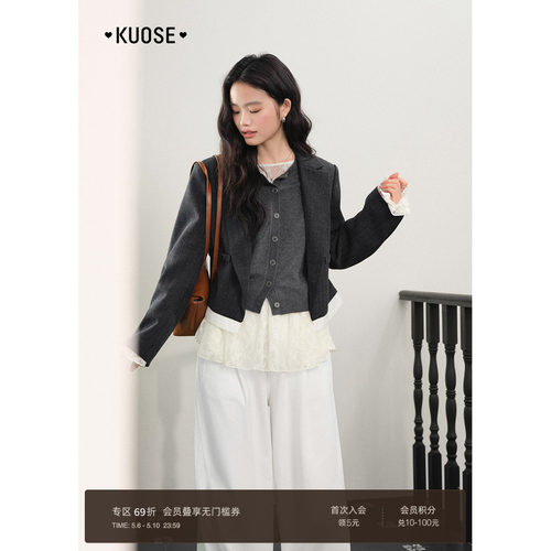 法式职业西装外套短款女