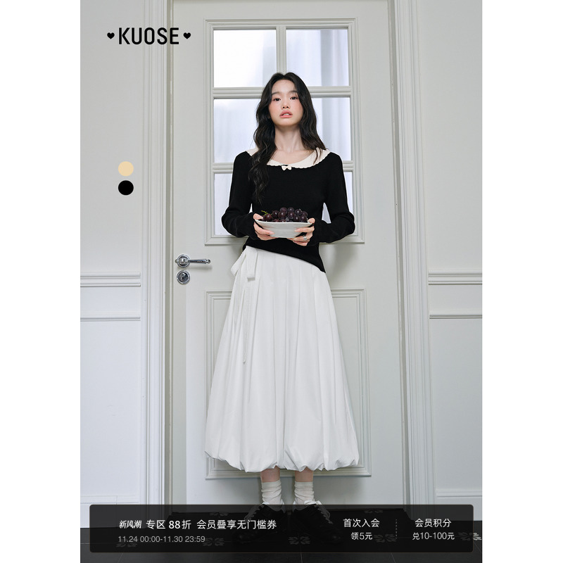 黄色长袖针织衫内搭毛衣打底衫