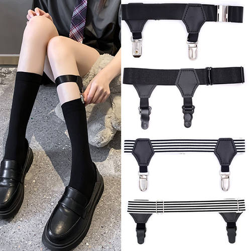 潮搭街拍jk配饰防滑袜夹绑带