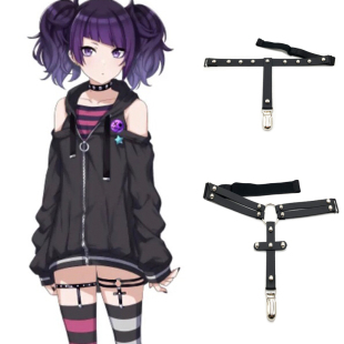 亚系cos女仆袜圈防滑吊袜带短裙袜夹腿环choker配饰弹力大腿环圈