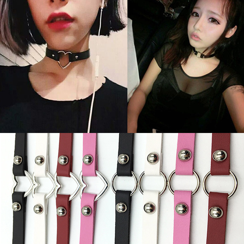欧美时尚锁骨choker爱心颈带遮疤痕复古软妹颈链饰品百搭潮流项圈