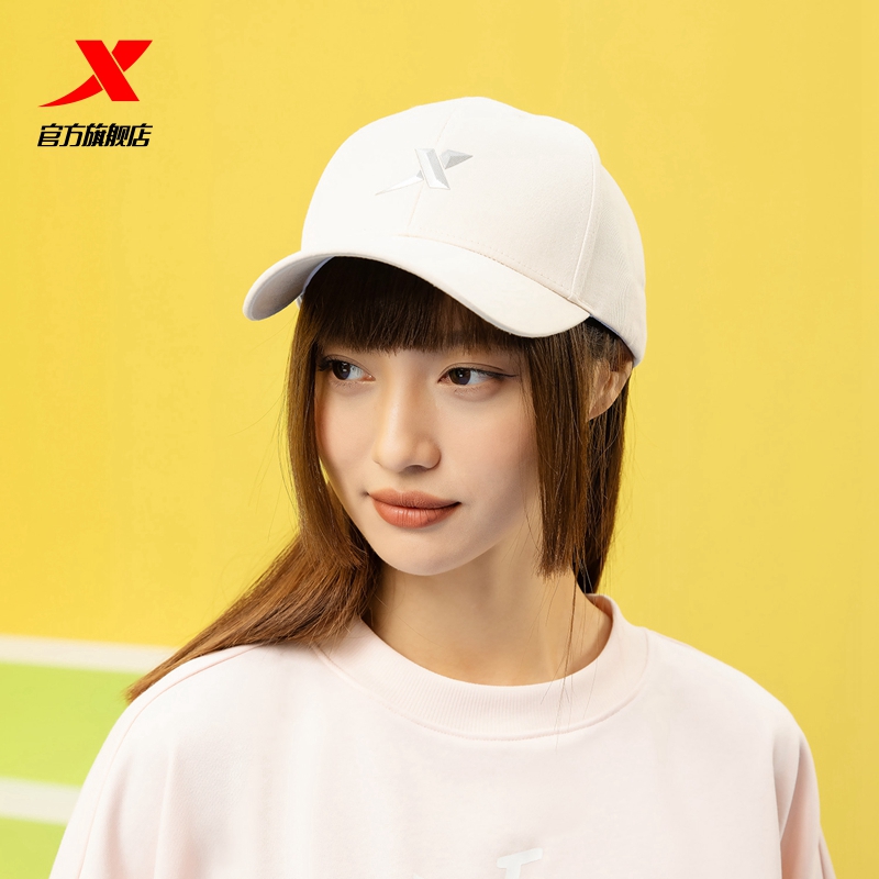 特步运动帽男女新款夏季鸭舌帽女情侣时尚帽子女遮阳黑色潮棒球帽