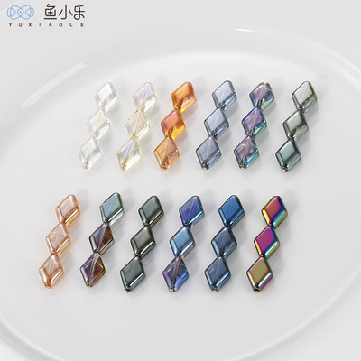 diy国产菱形项链耳饰品散珠