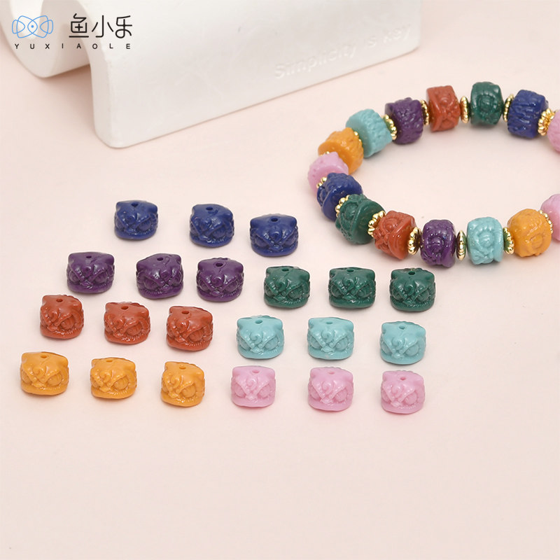 海葵粉合成小醒狮头直孔DIY材料图片
