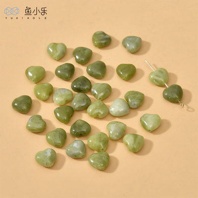 10mm迷你小爱心玉石珠子diy