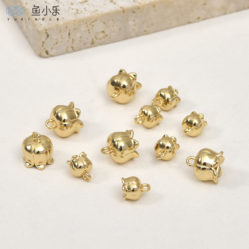 铜镀14k金铃兰花流苏吊坠diy配件