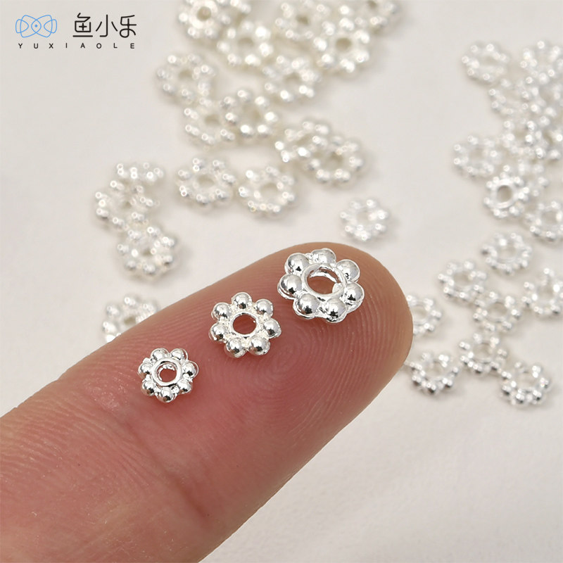 镀厚银保色雪花托花片隔珠diy手工串珠手链项链耳饰基础配件50颗,饰品/流行首饰/时尚饰品新,其他DIY饰品配件,淘宝优惠券,粉丝福利购,淘宝优惠卷