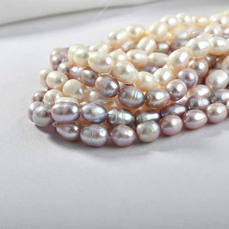 天然淡水珍珠蛋形直孔珠子diy耳环项链手链饰品配件手工串珠材料