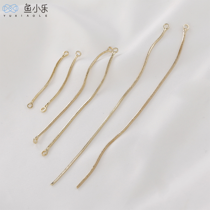 铜保色电镀蛇骨链双头开口链耳线流苏链条连接链diy手工耳环材料