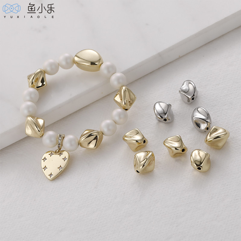 diy树脂菱形电镀不掉皮隔珠图片