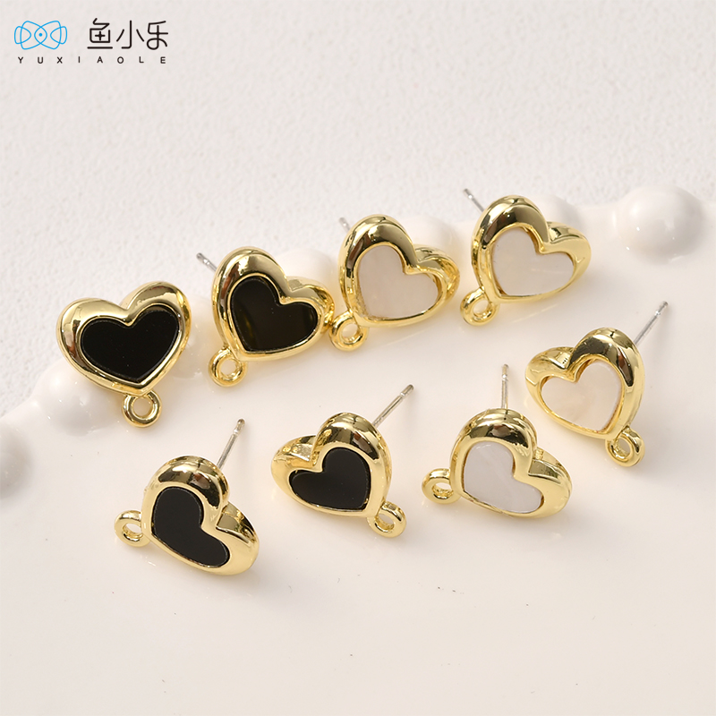 爱心耳饰品耳钉diy百搭