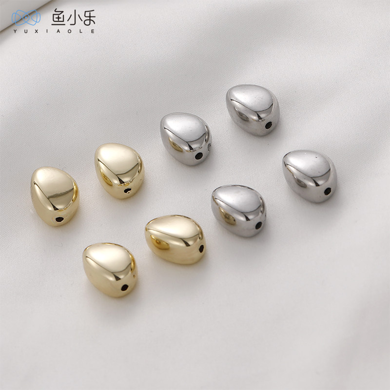 diy小巧不规则金豆豆电镀珠子图片