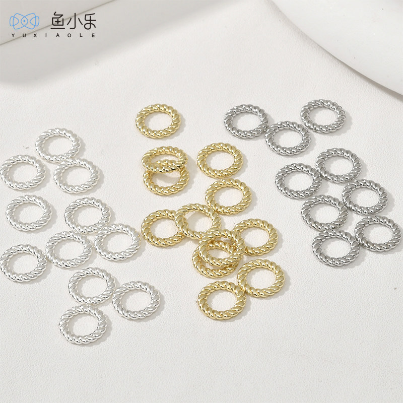 10个14k金保色闭口扭麻花圆圈隔片连接圈diy手链项链耳饰串珠材料,饰品/流行首饰/时尚饰品新,其他DIY饰品配件,淘宝优惠券,粉丝福利购,淘宝优惠卷