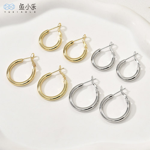 铜镀金圆形C形耳环圈耳针