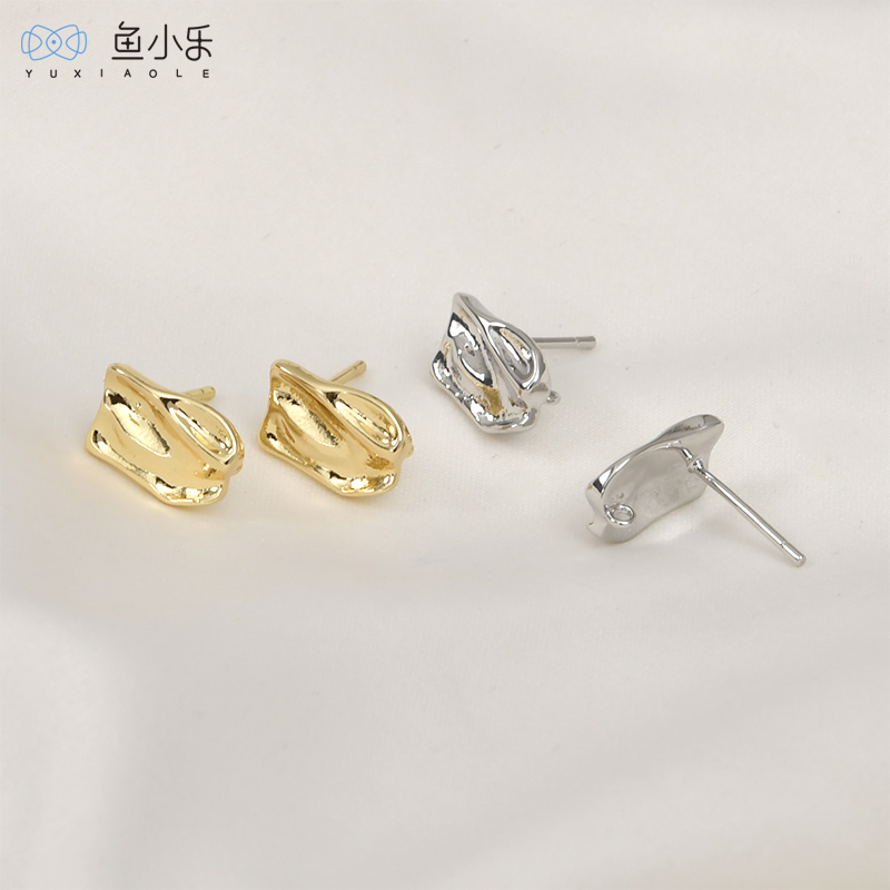 保色波纹肌理方形带吊银针