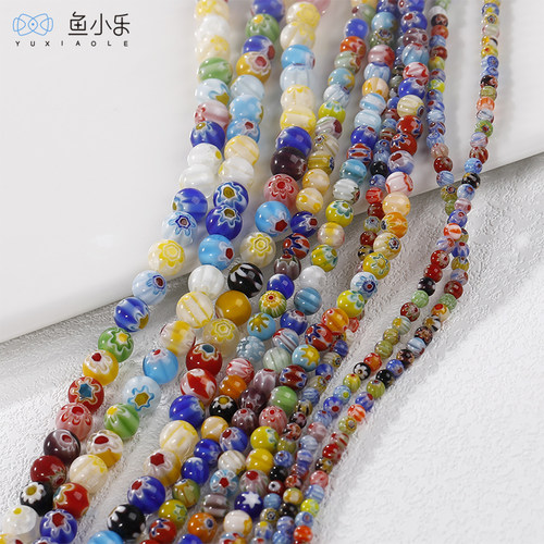 琉璃diy琉璃花朵手工项链散珠