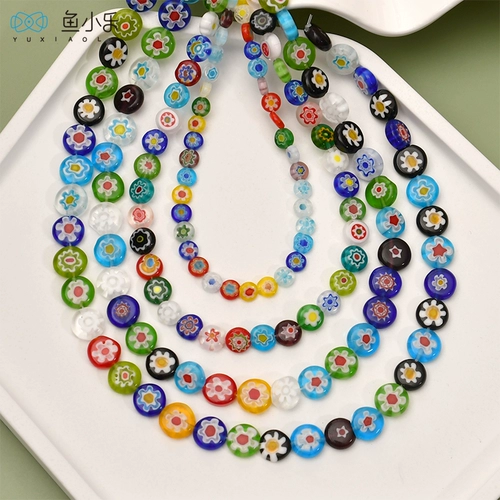 Стеклянные бусины, браслет, ожерелье, серьги, аксессуары, в цветочек