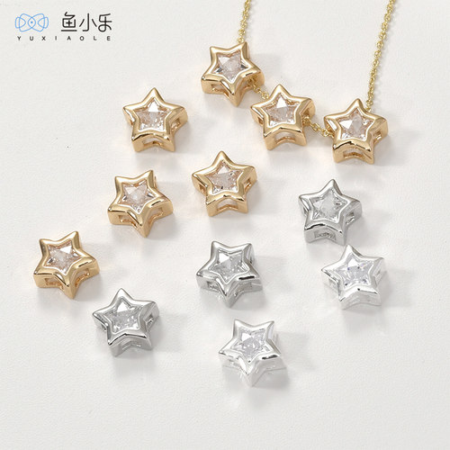 铜锆石五角星星吊坠挂坠