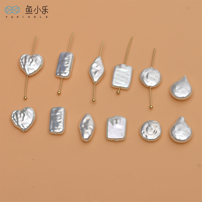 爱心水滴圆形手工耳环贝壳珍珠