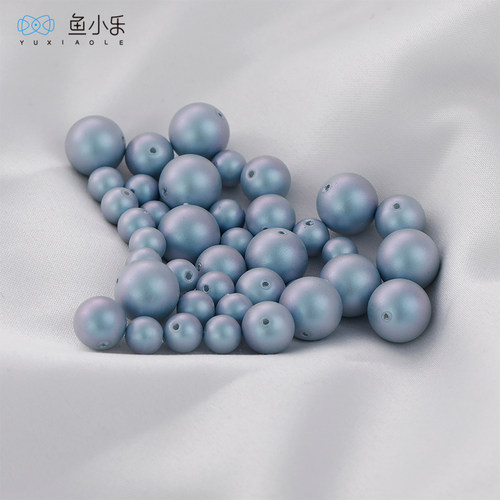 高级感蓝色手工耳饰项链珠子