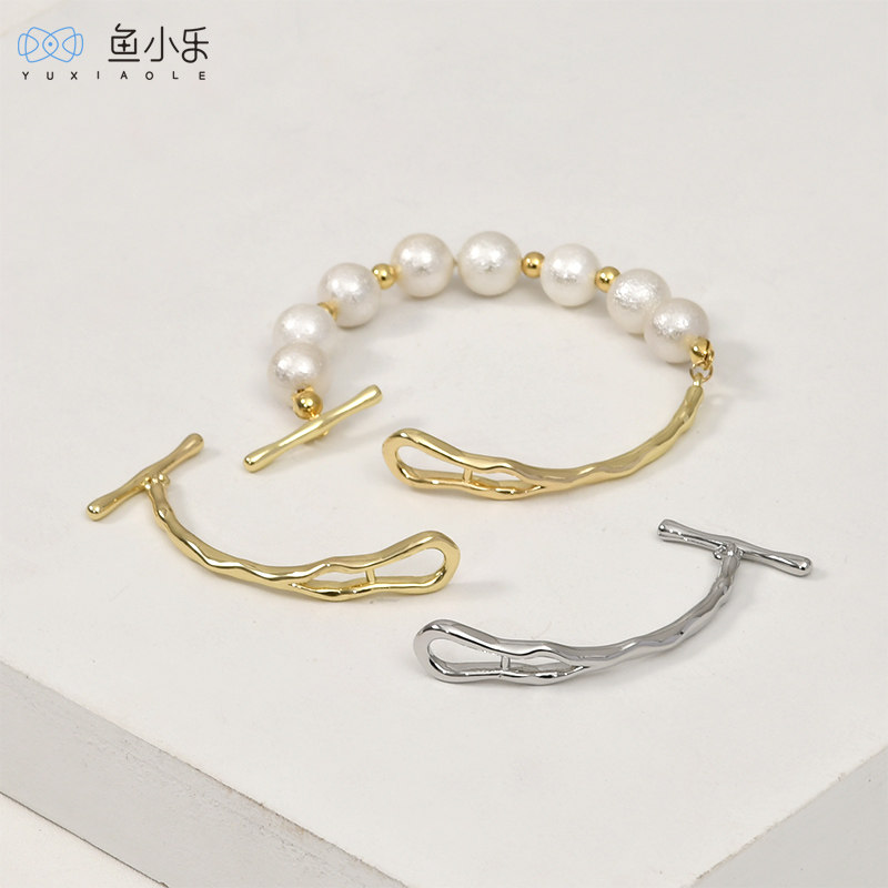 14k金保色长条树枝手镯半成品OT扣diy手工串珠手链项配件收尾扣