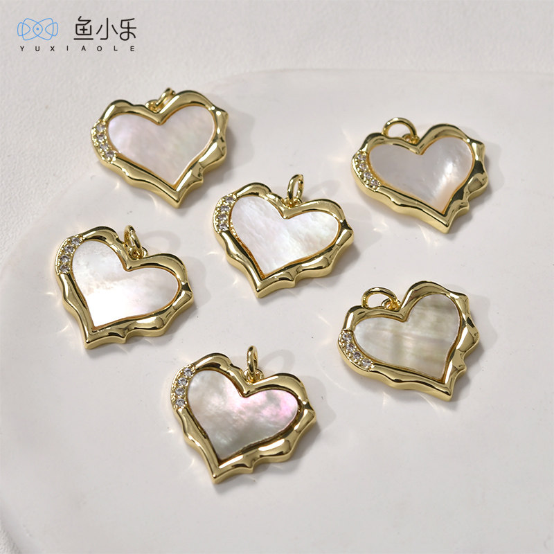 14k镀真金保色天然白贝爱心法式轻奢吊坠diy手链项链耳饰手作配件,饰品/流行首饰/时尚饰品新,其他DIY饰品配件,淘宝优惠券,粉丝福利购,淘宝优惠卷