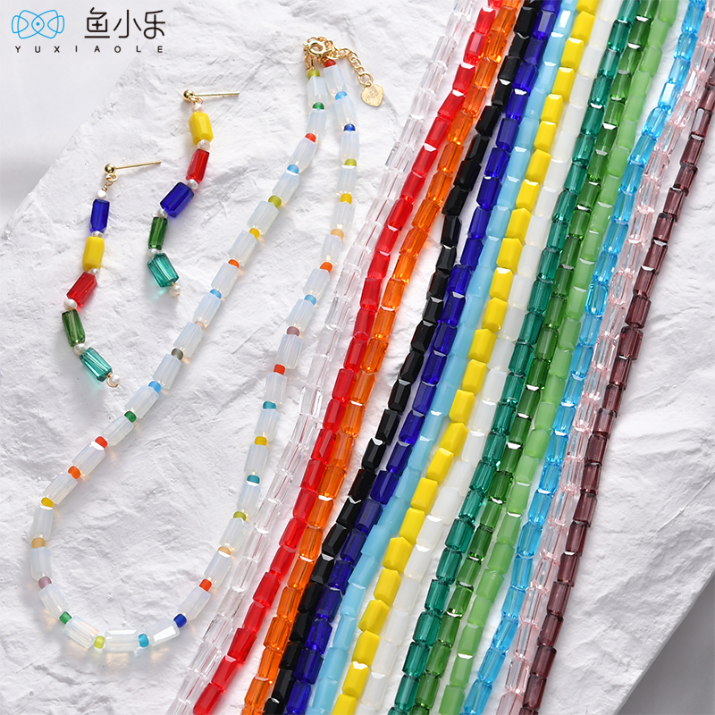 diy玻璃长方形国产耳饰品水晶珠