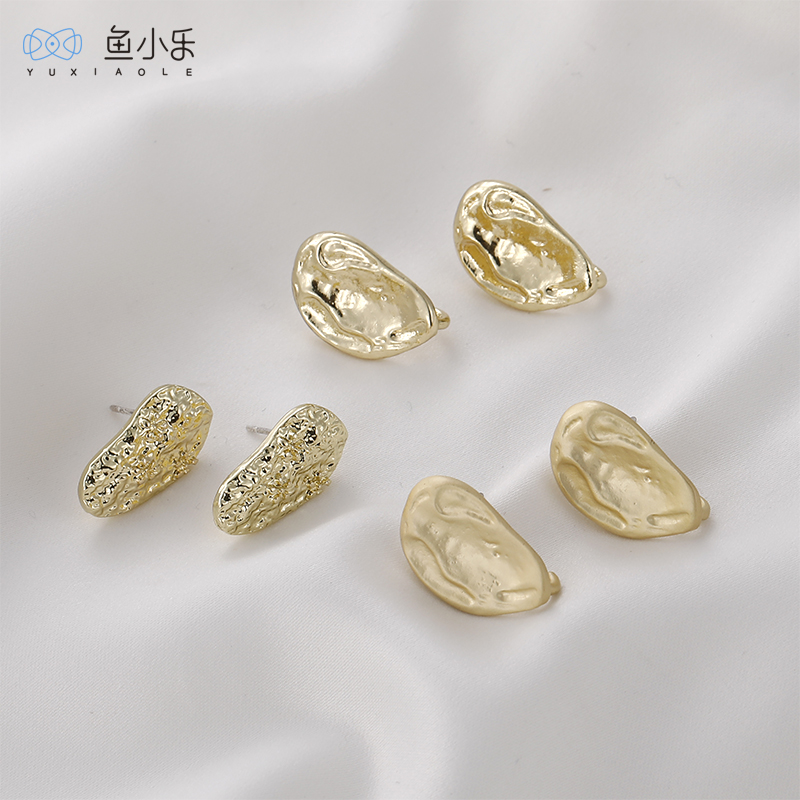 巴洛克水滴小碎花合金银针耳钉带背挂diy手工耳环耳饰材料配件