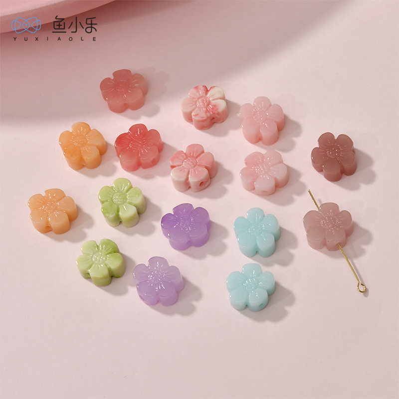 海葵粉樱花五叶花朵珠子