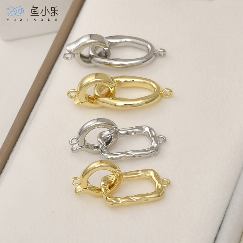 铜镀14k金保色肌理方块椭圆收尾扣连接扣diy手链项链饰品配件材料,饰品/流行首饰/时尚饰品新,其他DIY饰品配件,淘宝优惠券,粉丝福利购,淘宝优惠卷