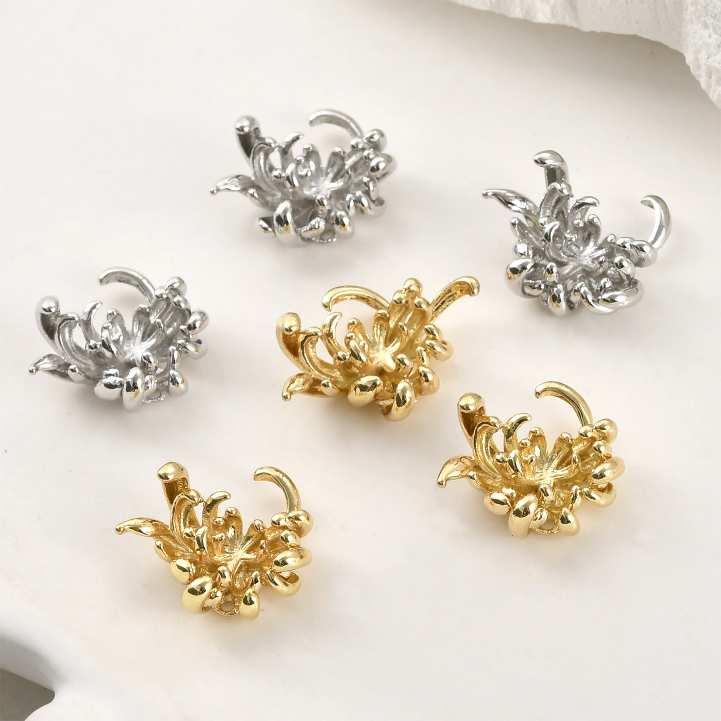 14k包金保色双吊菊花连接配饰diy手作项链耳饰发簪汉服头饰配件,饰品/流行首饰/时尚饰品新,其他DIY饰品配件,淘宝优惠券,粉丝福利购,淘宝优惠卷