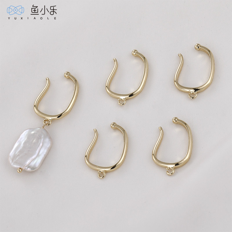 14k包金保色耳骨夹无耳洞无痛耳夹耳挂带吊diy手工耳饰品材料配件