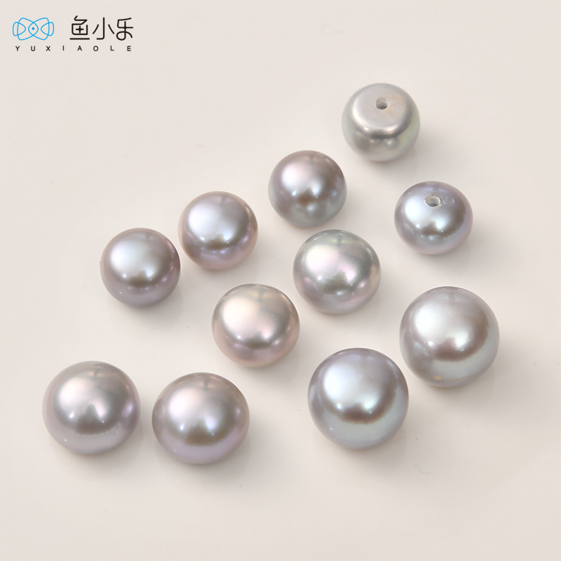 淡水珍珠半孔馒头珠diy