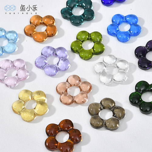 透明琉璃镂空小花diy饰品材料